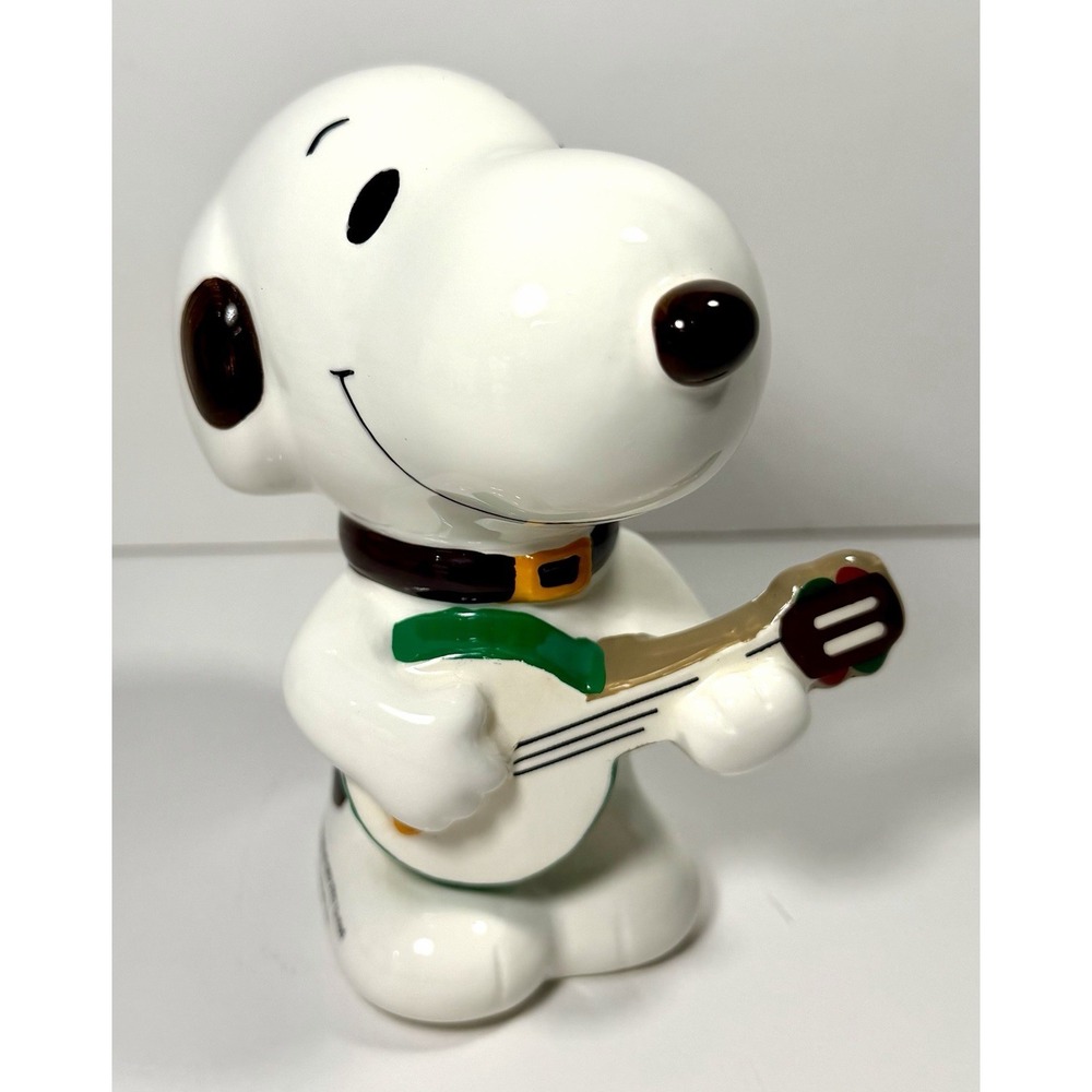Snoopy Bro Marbles Bank Ceramic Playing Banjo Daisy Hill Japan Vintage Peanuts
